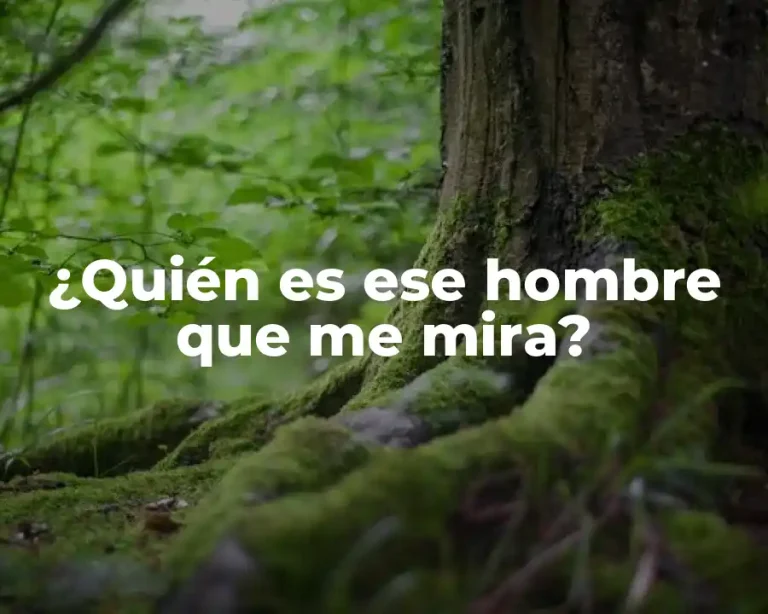 ¿Quién es ese hombre que me mira?