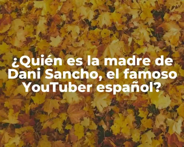 ¿Quién es la madre de Dani Sancho, el famoso YouTuber español?