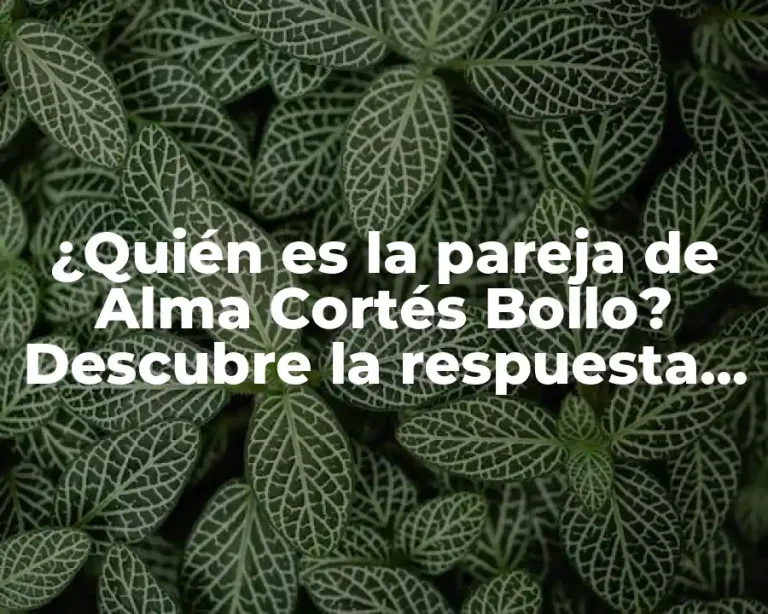 ¿Quién es la pareja de Alma Cortés Bollo? Descubre la respuesta aquí