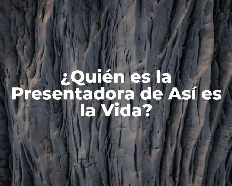 ¿Quién es la Presentadora de Así es la Vida?