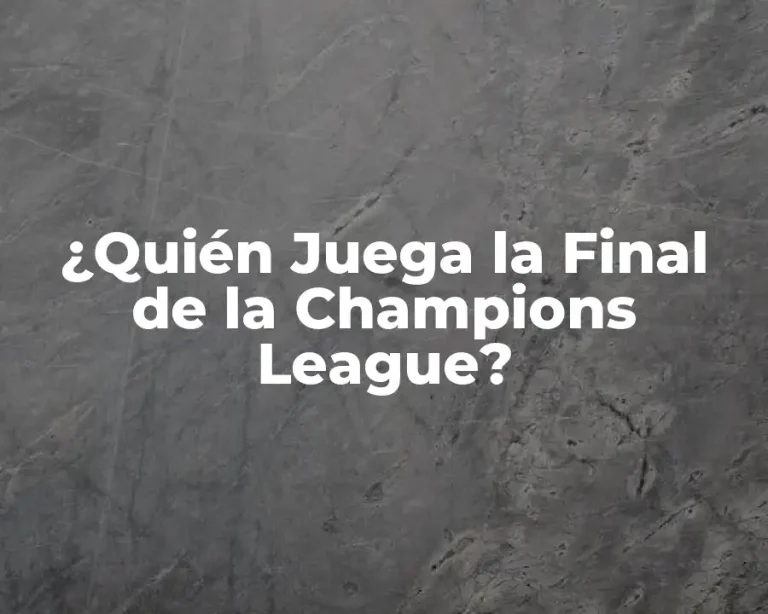 ¿Quién Juega la Final de la Champions League?