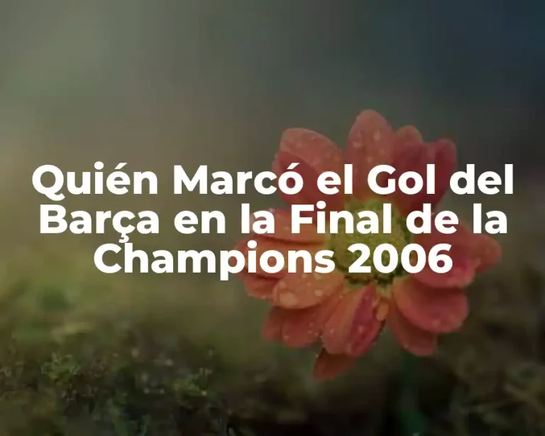 Quién Marcó el Gol del Barça en la Final de la Champions 2006