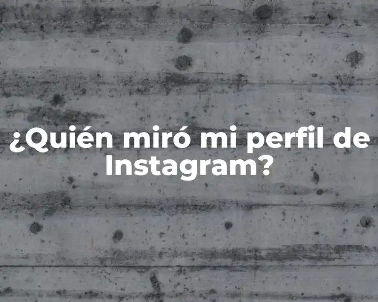 ¿Quién miró mi perfil de Instagram?