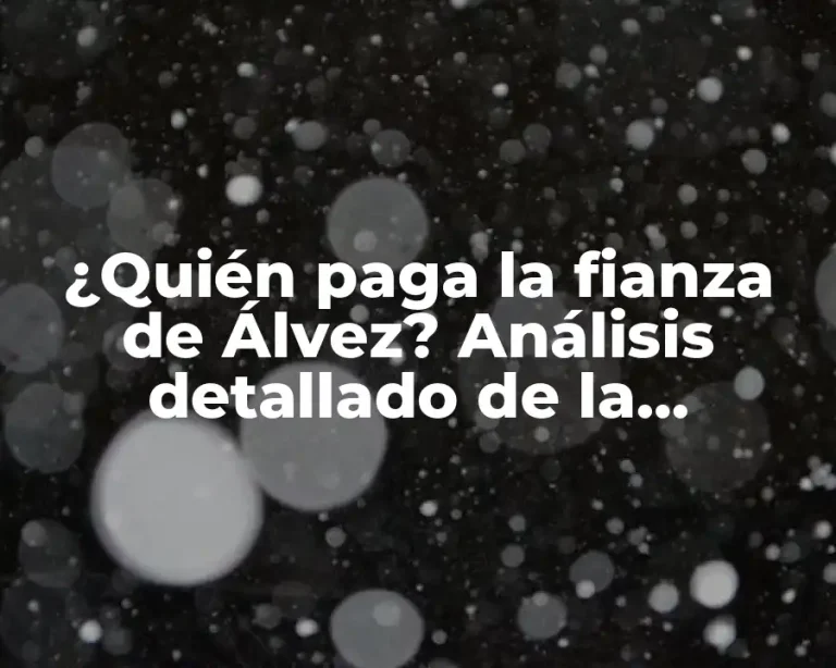 ¿Quién paga la fianza de Álvez? Análisis detallado de la responsabilidad en la justicia penal