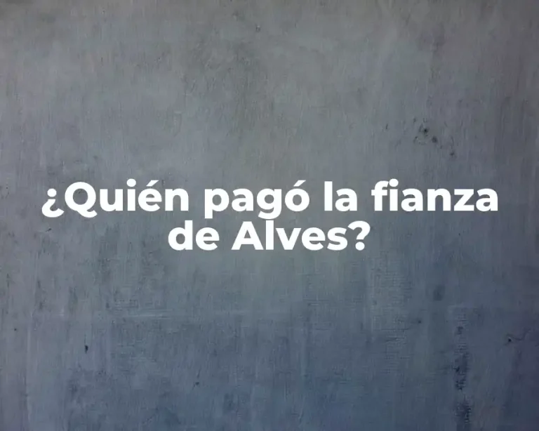 ¿Quién pagó la fianza de Alves?