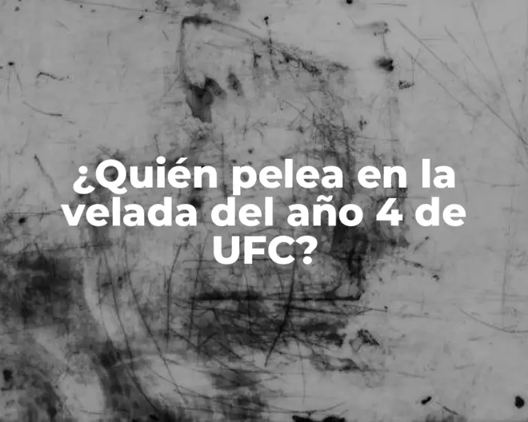 ¿Quién pelea en la velada del año 4 de UFC?
