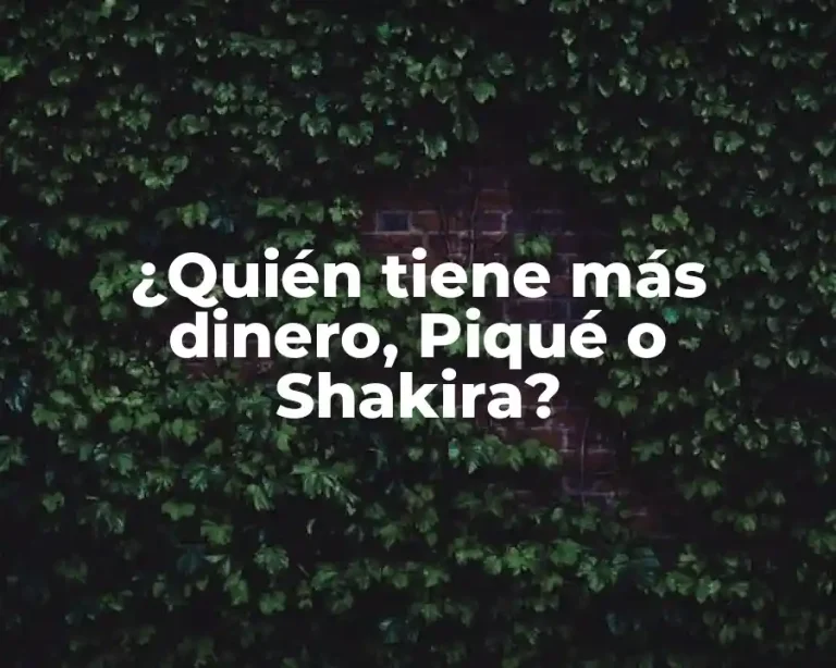 ¿Quién tiene más dinero, Piqué o Shakira?
