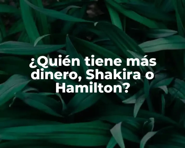 ¿Quién tiene más dinero, Shakira o Hamilton?