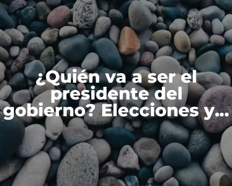 ¿Quién va a ser el presidente del gobierno? Elecciones y Procesos Políticos