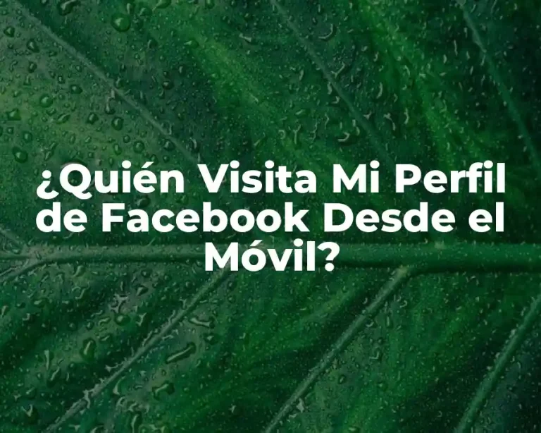 ¿Quién Visita Mi Perfil de Facebook Desde el Móvil?