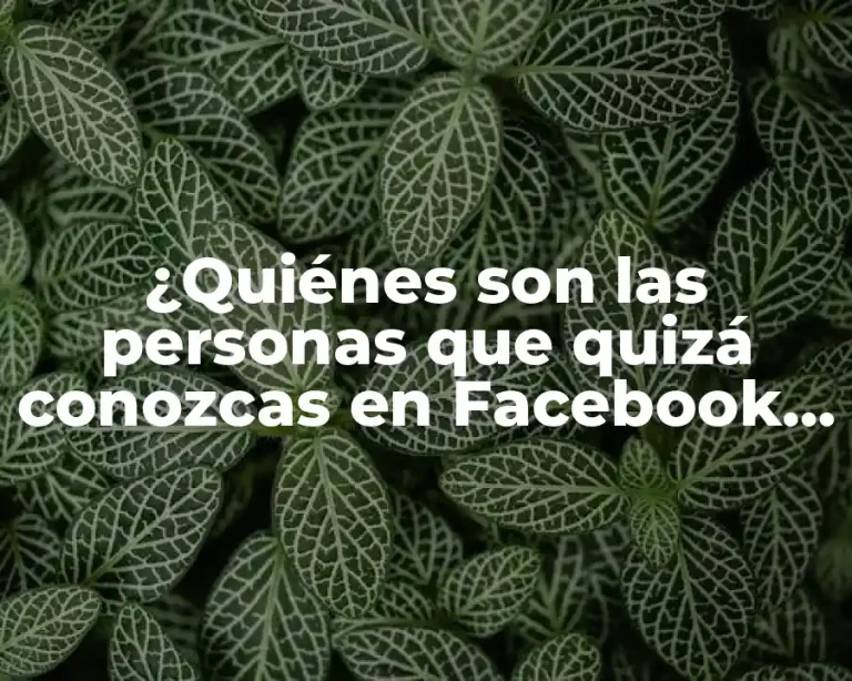 ¿Quiénes son las personas que quizá conozcas en Facebook que miran tu perfil?