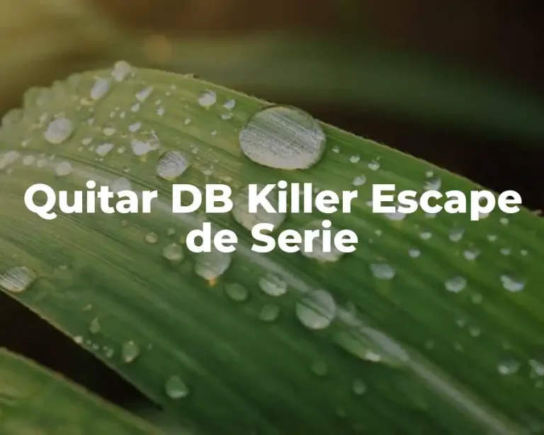 Quitar DB Killer Escape de Serie