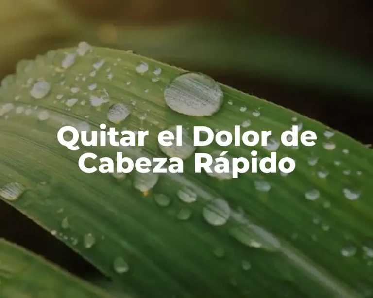 Quitar el Dolor de Cabeza Rápido