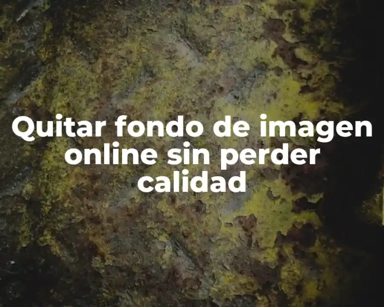 Quitar fondo de imagen online sin perder calidad