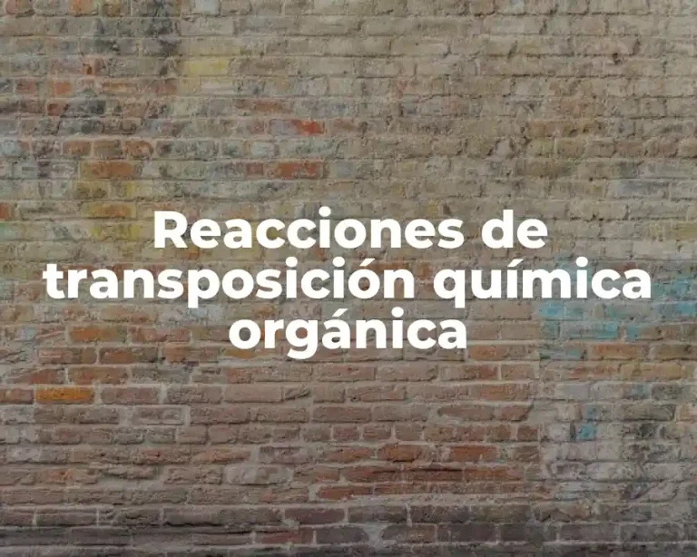 Reacciones de transposición química orgánica