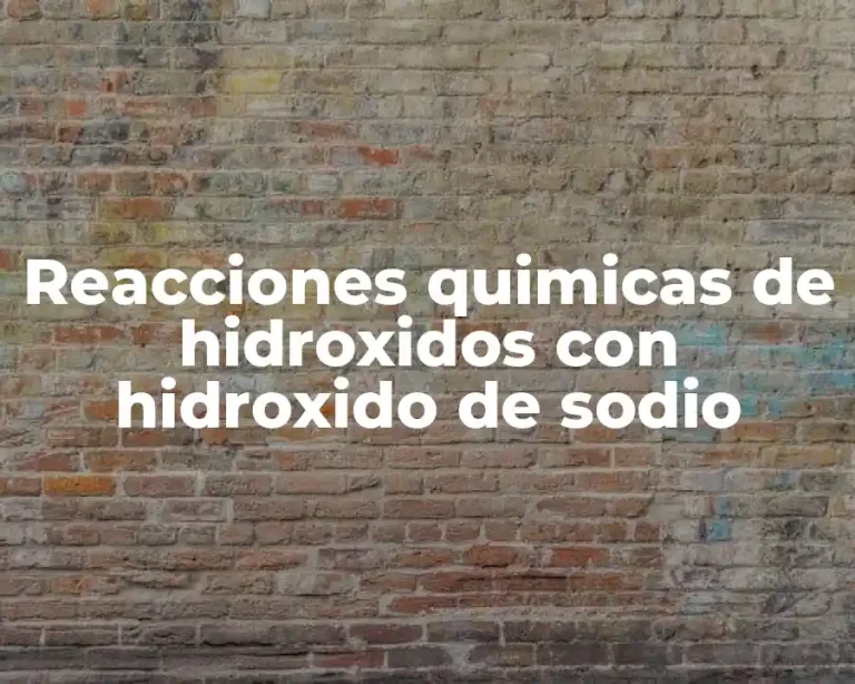 Reacciones quimicas de hidroxidos con hidroxido de sodio
