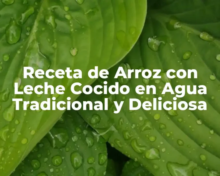Receta de Arroz con Leche Cocido en Agua Tradicional y Deliciosa