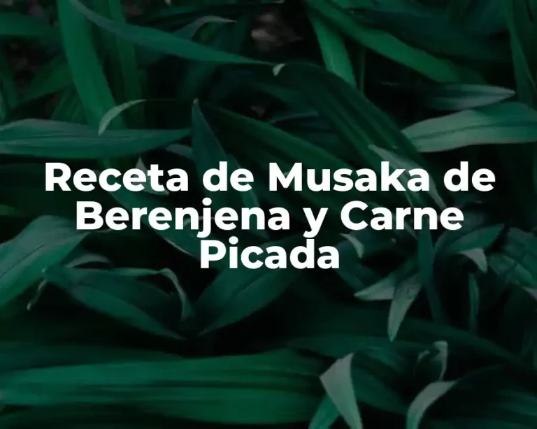Receta de Musaka de Berenjena y Carne Picada
