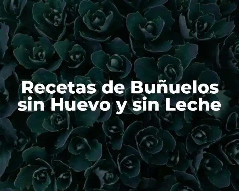 Recetas de Buñuelos sin Huevo y sin Leche