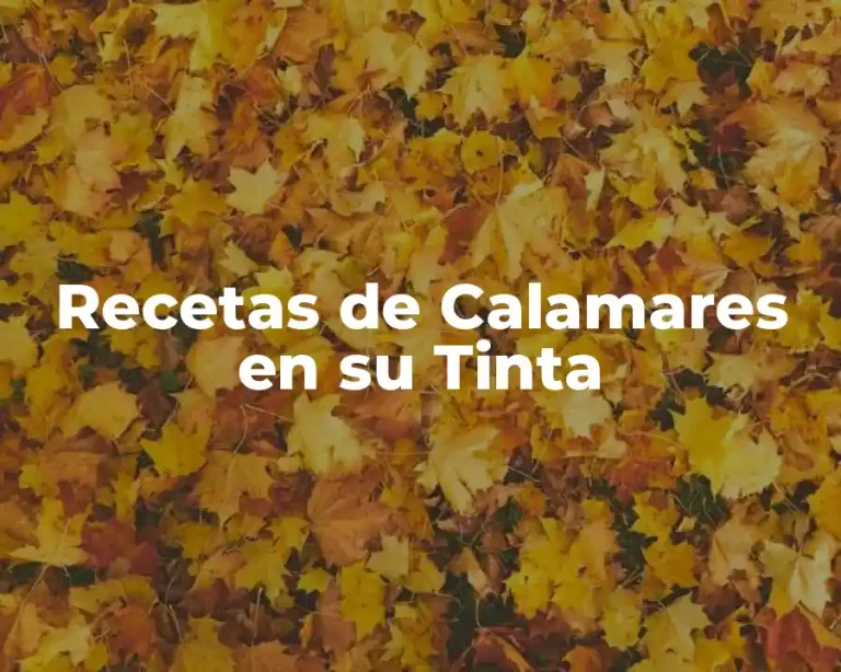 Recetas de Calamares en su Tinta