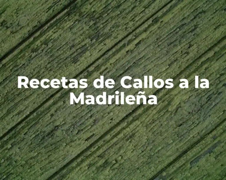 Recetas de Callos a la Madrileña