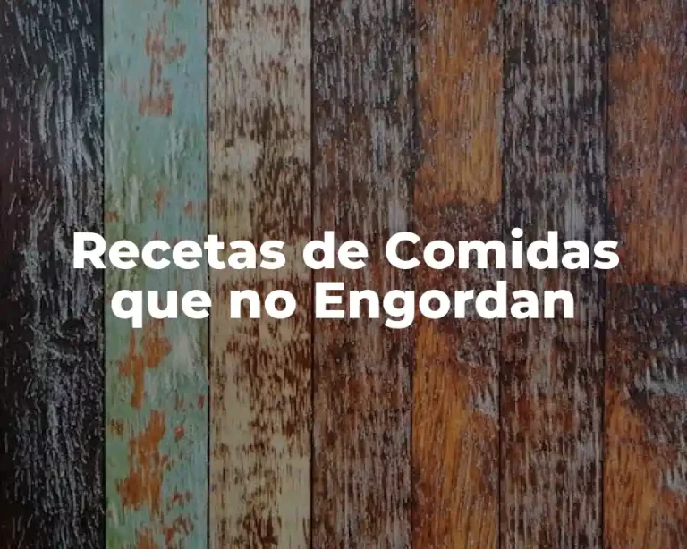 Recetas de Comidas que no Engordan