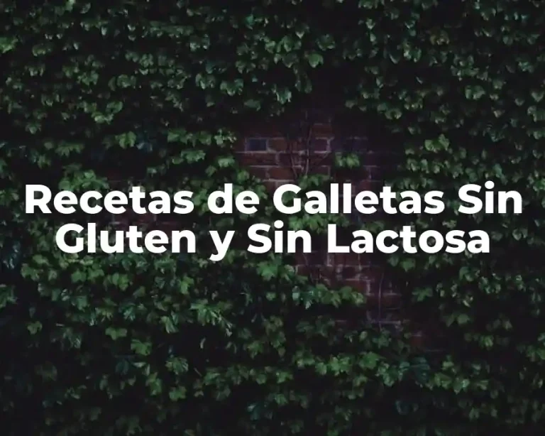 Recetas de Galletas Sin Gluten y Sin Lactosa