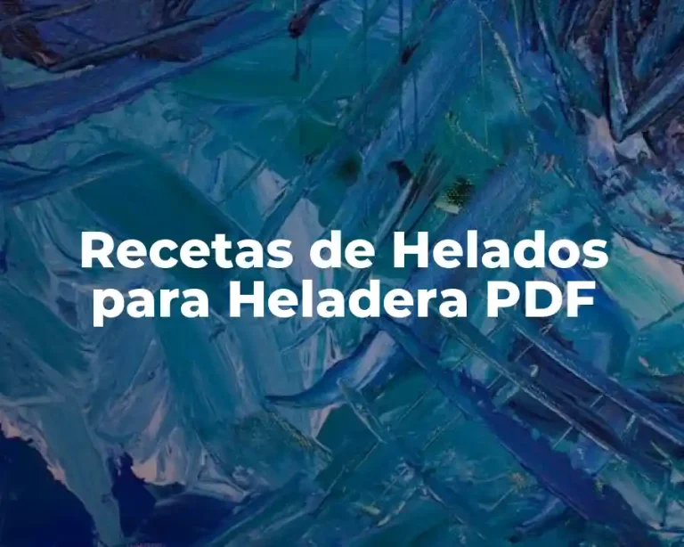 Recetas de Helados para Heladera PDF