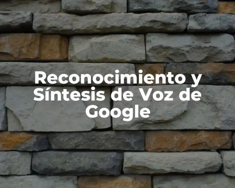 Reconocimiento y Síntesis de Voz de Google