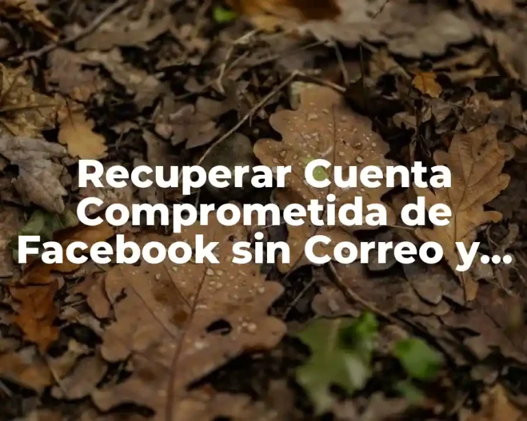 Recuperar Cuenta Comprometida de Facebook sin Correo y sin Número