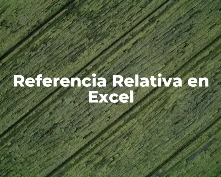 Referencia Relativa en Excel