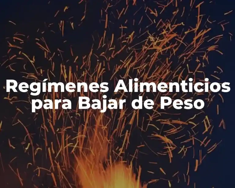 Regímenes Alimenticios para Bajar de Peso