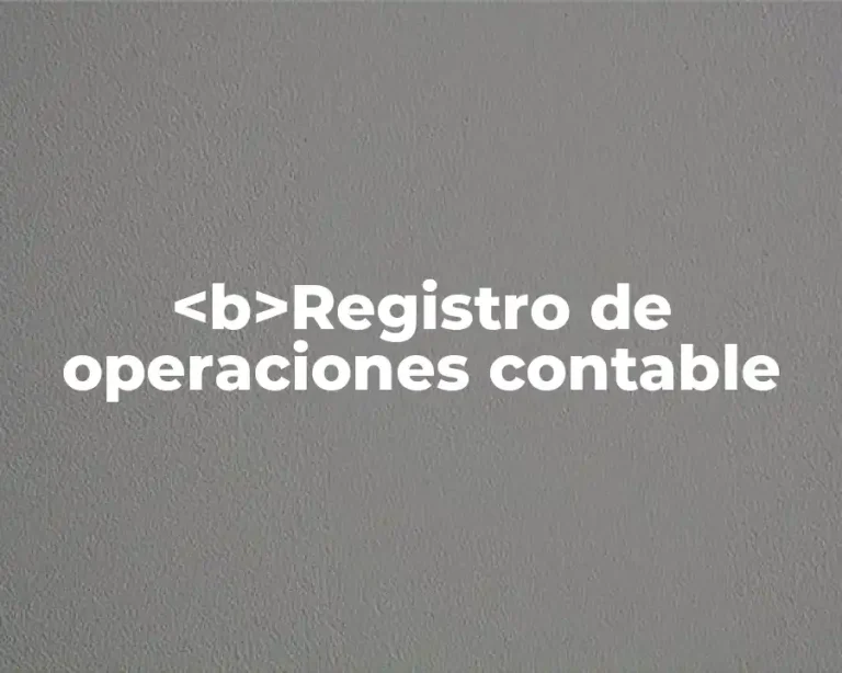 <b>Registro de operaciones contable