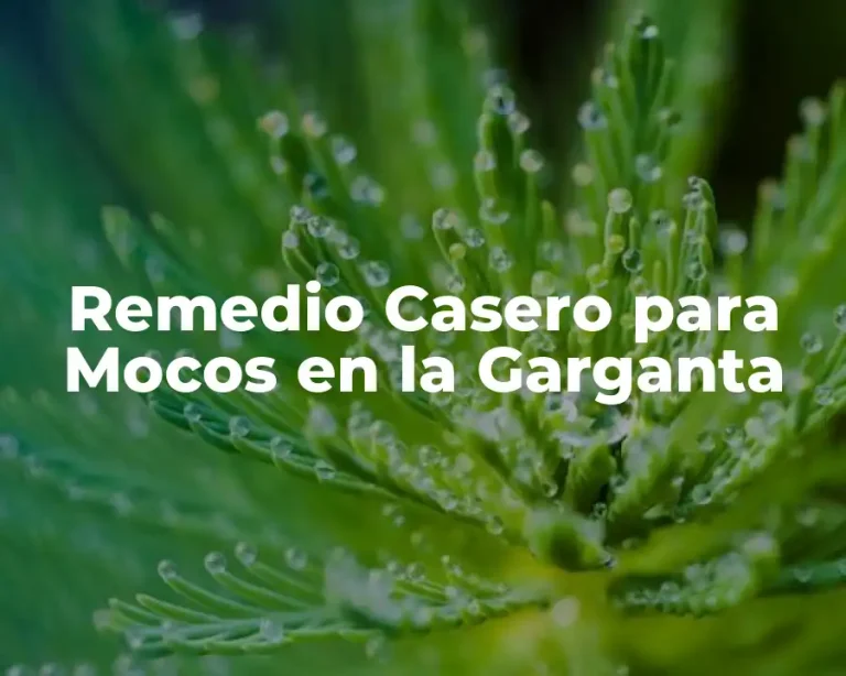 Remedio Casero para Mocos en la Garganta