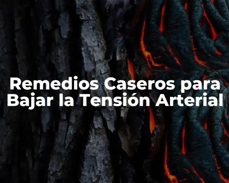 Remedios Caseros para Bajar la Tensión Arterial