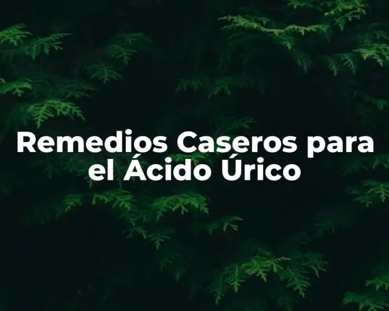 Remedios Caseros para el Ácido Úrico