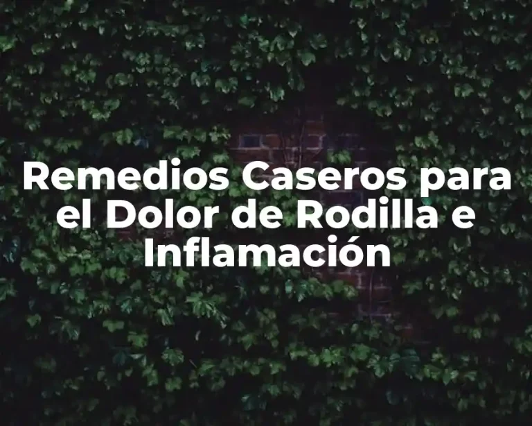 Remedios Caseros para el Dolor de Rodilla e Inflamación