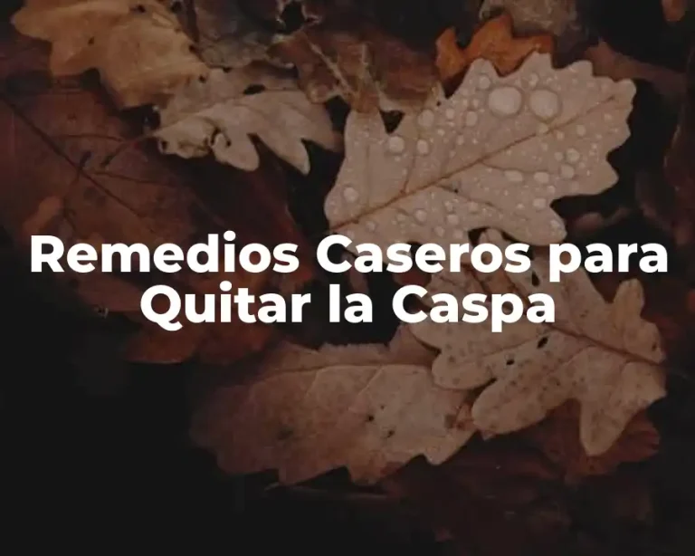 Remedios Caseros para Quitar la Caspa