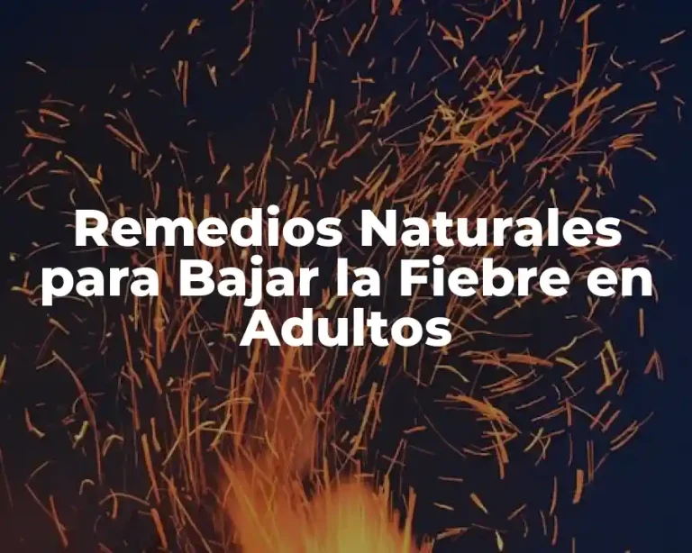 Remedios Naturales para Bajar la Fiebre en Adultos