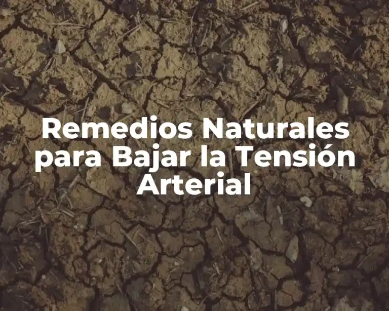 Remedios Naturales para Bajar la Tensión Arterial