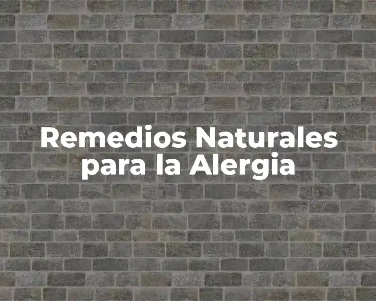 Remedios Naturales para la Alergia