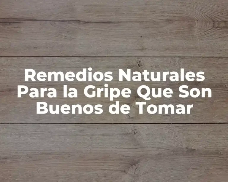 Remedios Naturales Para la Gripe Que Son Buenos de Tomar
