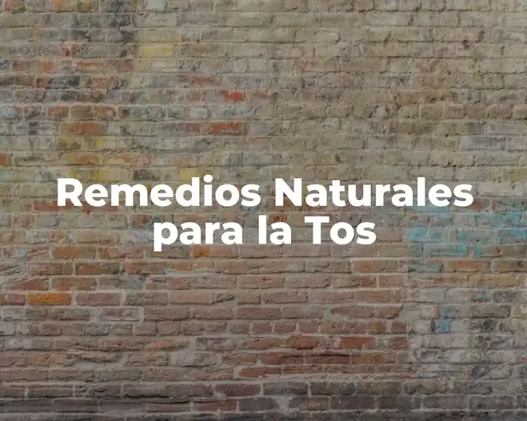 Remedios Naturales para la Tos