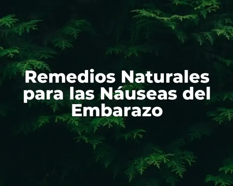 Remedios Naturales para las Náuseas del Embarazo