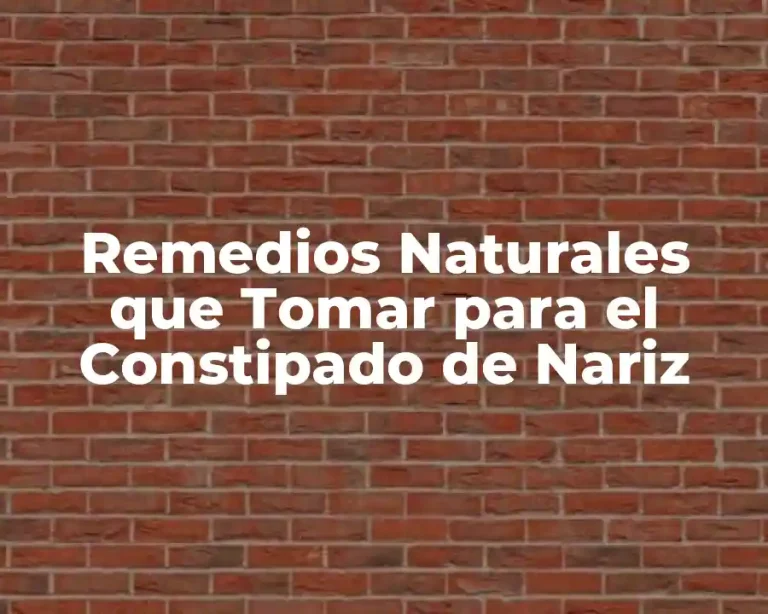 Remedios Naturales que Tomar para el Constipado de Nariz