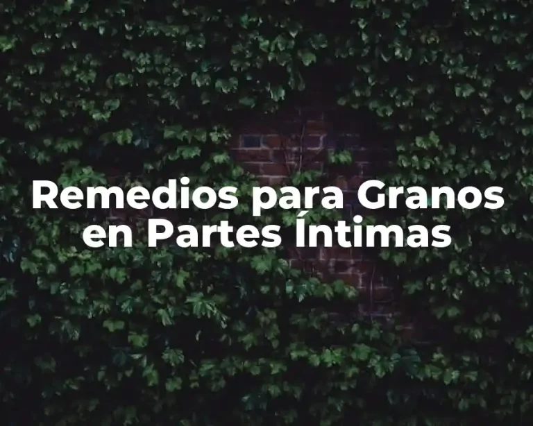 Remedios para Granos en Partes Íntimas