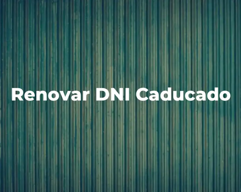 Renovar DNI Caducado