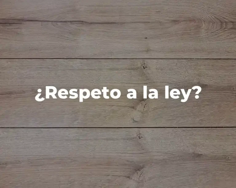 ¿Respeto a la ley?