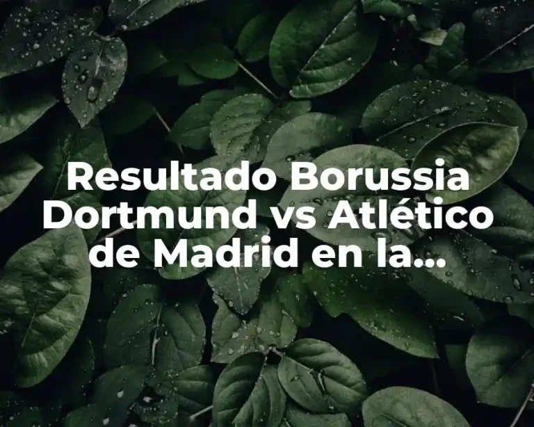 Resultado Borussia Dortmund vs Atlético de Madrid en la Champions League