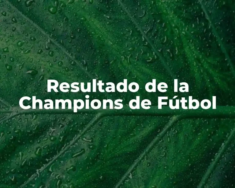 Resultado de la Champions de Fútbol